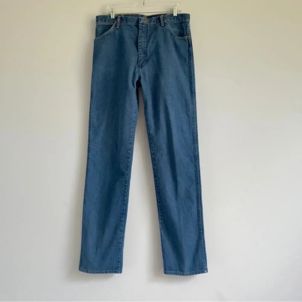 WRANGLER Vintage 70s 80s Denim Blue Patch Pocket Jeans Size Mens 38x36